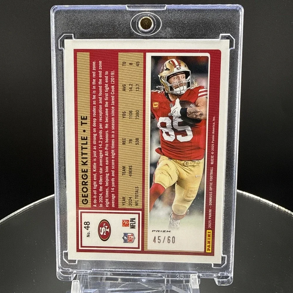 2025 Panini Donruss Optic -  George Kittle  - Purple Holo Prizm /60